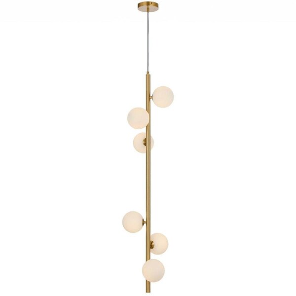 Elson Modern Pendant Hanging Lamp Light Metal Glass Antique Gold Opal Matt Polished