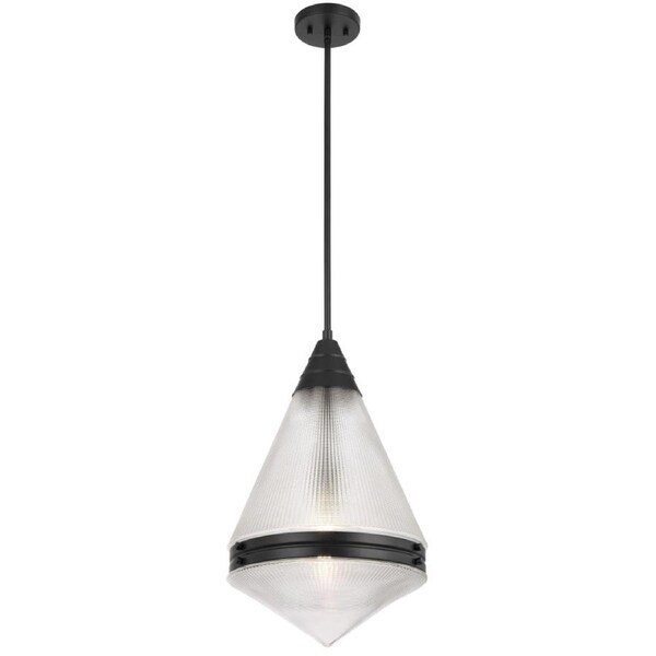 Harnon Modern Pendant Hanging Lamp Light Metal Glass Black Matte