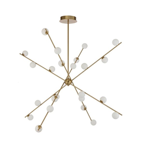 Captiva Contemporary Pendant Hanging Lamp Light Metal Glass Antique Gold Opal Matt Matte