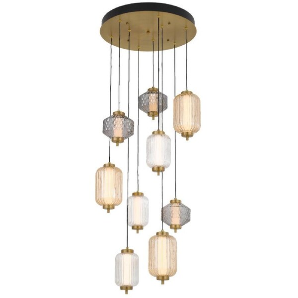 Torso Modern Pendant Hanging Lamp Light Metal Glass Brass Polished