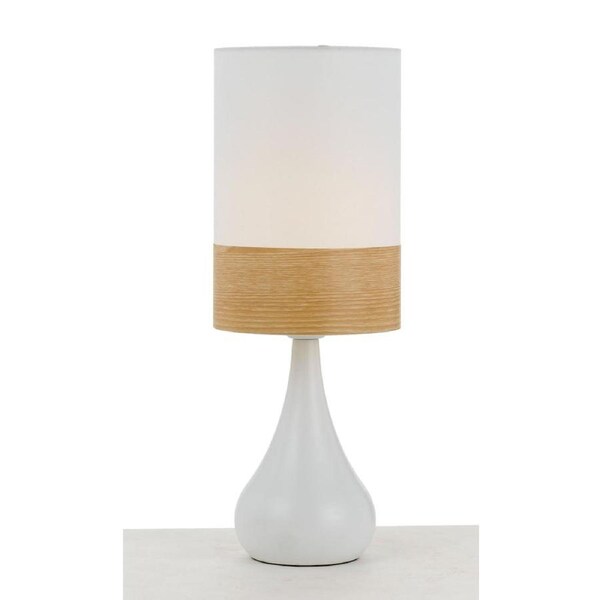 Akira Modern Table Desk Lamp Light Fabric Ceramic White Oak