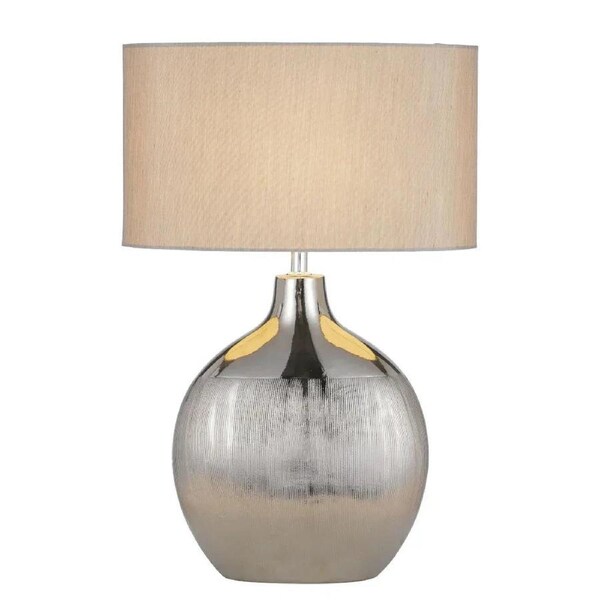 Ancora Modern Table Desk Lamp Light Ceramic Silver Black Gloss