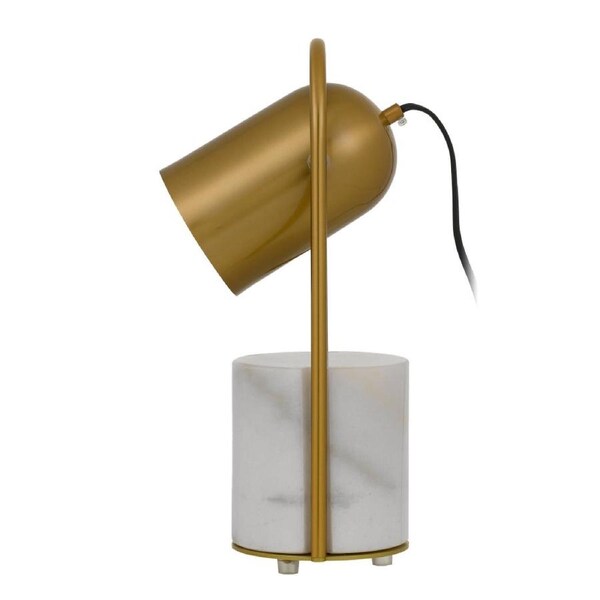 Fidel Modern Table Desk Lamp Light Marble Metal White Antique Gold