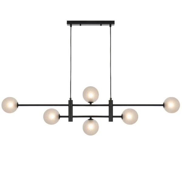 Tyson Modern Pendant Hanging Lamp Light Glass Metal Black Frost Matte