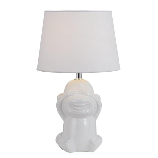 Misaru Modern Table Desk Lamp Light Fabric Ceramic White Gloss