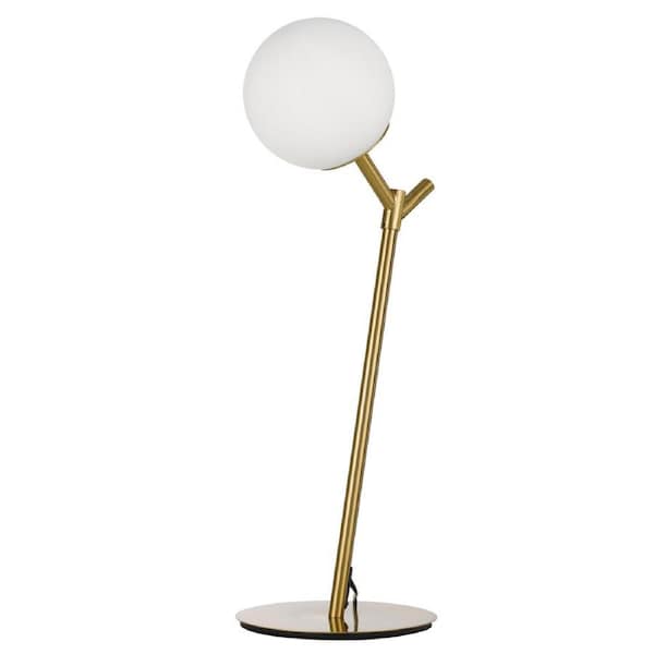 Ohh Modern Table Desk Lamp Light Glass Metal Opal Matt Antique Gold