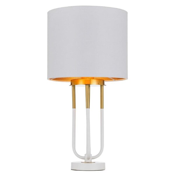 Negas Industrial Table Desk Lamp Light Metal Fabric White Antique Gold