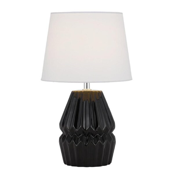 Greet Modern Table Desk Lamp Light Fabric Ceramic Black White Gloss