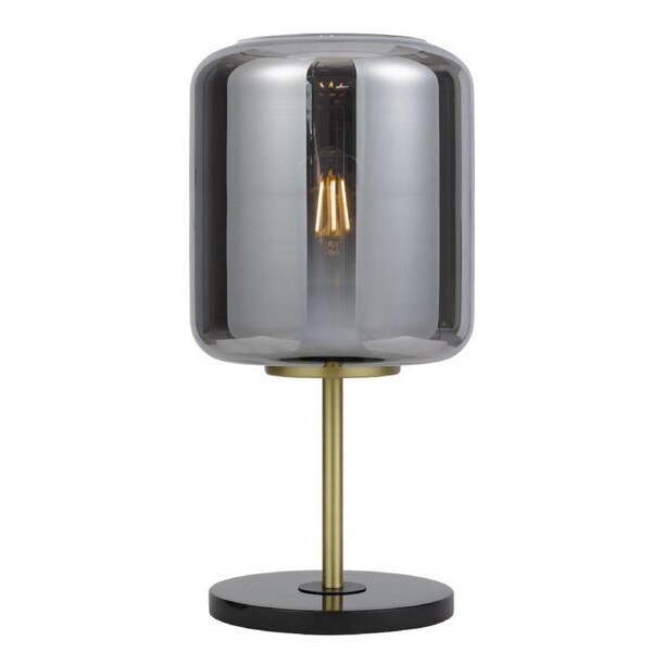 Korova Modern Table Desk Lamp Light Marble Metal Glass Black Marble Black Brass Matt Smoke