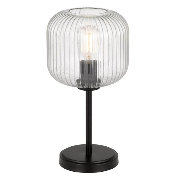 Bobo Modern Table Desk Lamp Light Glass Metal Black Clear