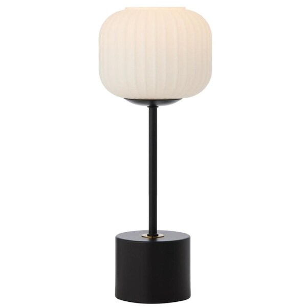 Liam Modern Table Desk Lamp Light Metal Glass Black Matte