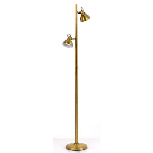 Carson Modern Standing Floor Lamp Light Metal Antique Brass Anodised