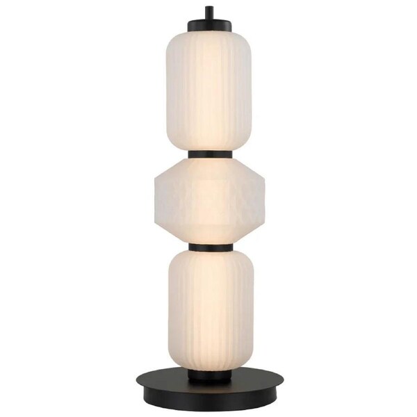 Torso Modern Table Desk Lamp Light Metal Glass Black Matte