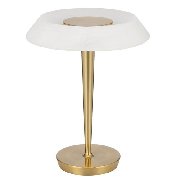 Teatro Modern Table Desk Lamp Light Metal Polycarbonate Antique Gold Alabastro Polished