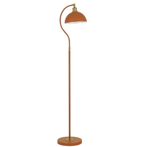 Brevik Modern Standing Floor Lamp Light Metal Orange Satin