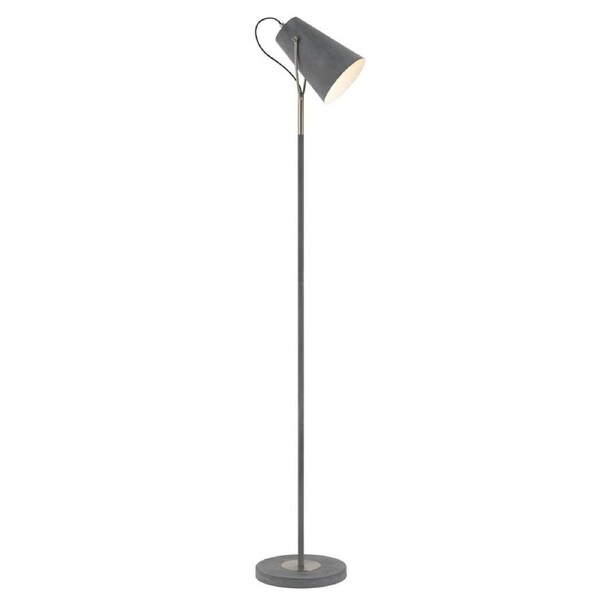 Cheviot Industrial Standing Floor Lamp Light Metal Grey Nickel Concrete