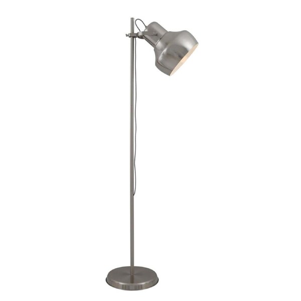Grande Industrial Standing Floor Lamp Light Metal Nickel Anodised