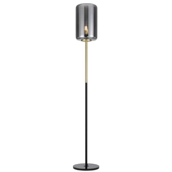 Korova Modern Standing Floor Lamp Light Marble Glass Metal Black Marble Brass Matt Smoke
