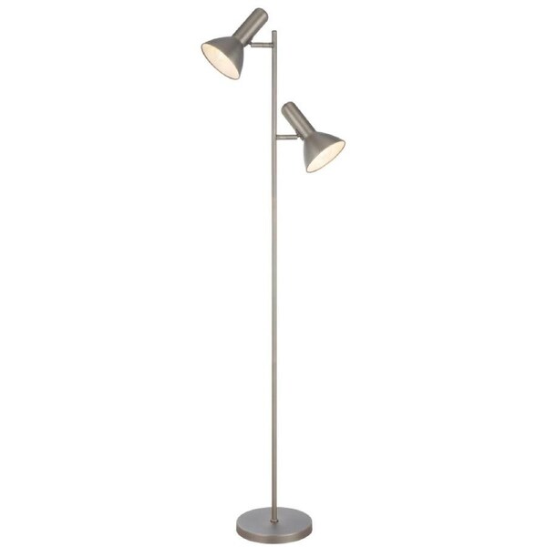 Hyvik Contemporary Standing Floor Lamp Light Metal Nickel Matte