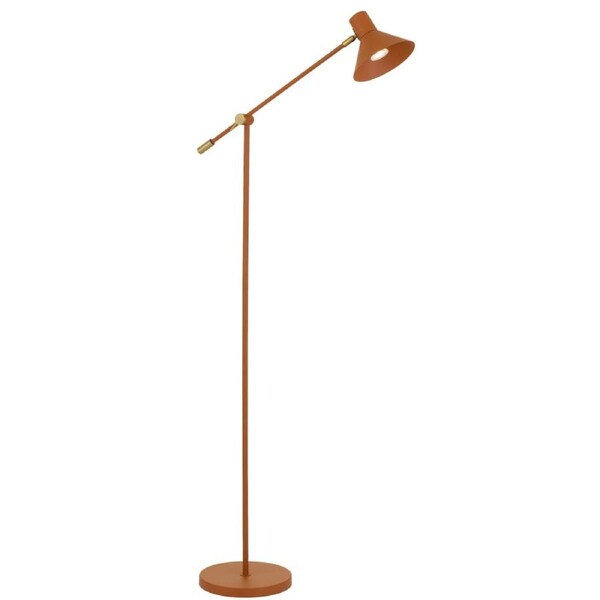 Olav Modern Standing Floor Lamp Light Metal Orange Satin