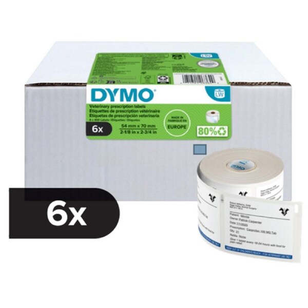 Dymo LW Veterinary Labels Pk6
