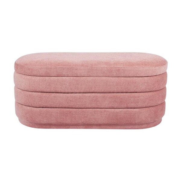 Pink Chenille Storage Bench