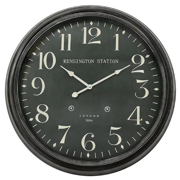 Metal Black Kensington Station Wall Clock