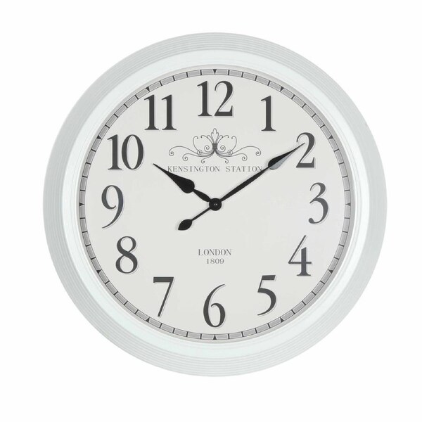 Metal White Kensington Station Wall Clock