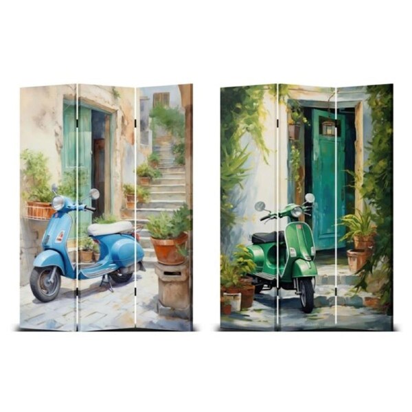Vintage Vespa Canvas Trifold Room Divider