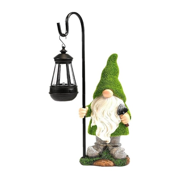 Catzon Garden Gnomes Statue with Solar Lights Outdoor Decor Unique Mom Gifts