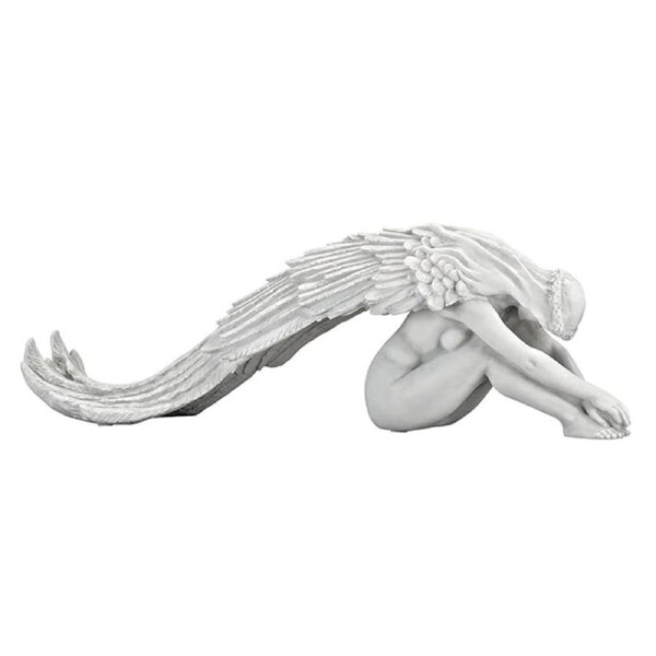 Catzon Long Hair Grace Angel Statue Resin Craft for Garden Lawn Decor
