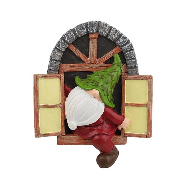 Catzon Fairy Garden Gnome Statue Tree Faces Decor for Patio Yard Lawn-Climbing