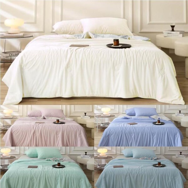Ice Silk Touch Summer Cooling Comforter Blanket 200 x 230cm Sky