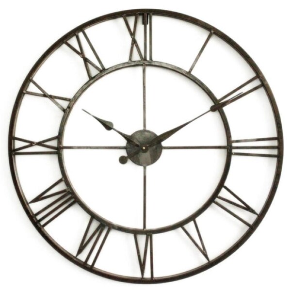 Dark Brown Metal Wall Clock