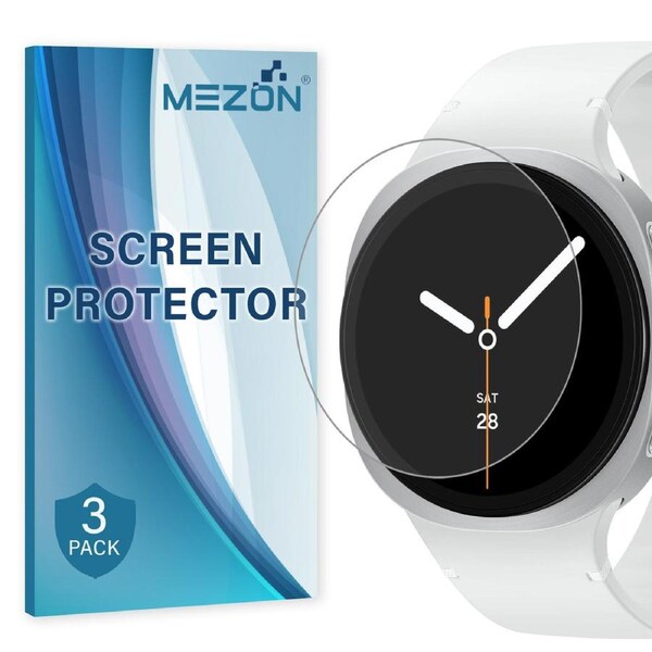 [3 Pack] Samsung Galaxy Watch8 (40 mm) Ultra Clear TPU Film Screen Protectors by MEZON – High Protection, Shock Absorption (Watch 8 40mm, Clear)
