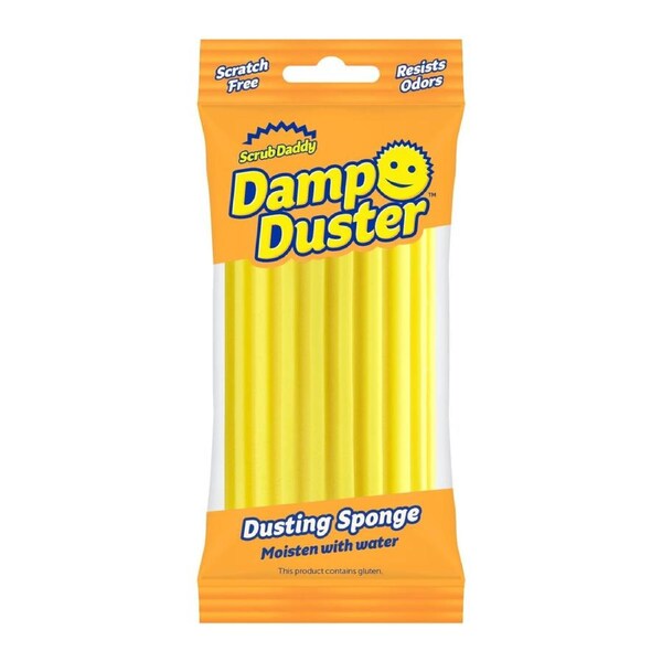 Scrub Daddy Damp Duster – Yellow Ridged Dusting Sponge