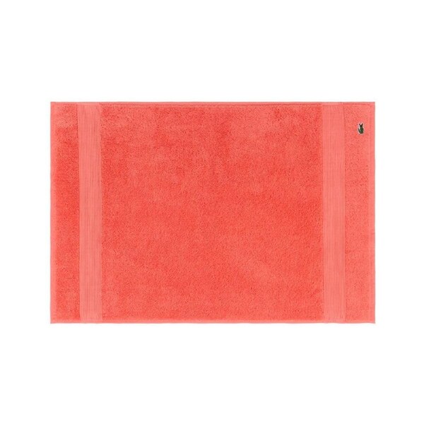 Lacoste L Lecroco Bath Mat Absorbent 100% Cotton 600gsm 50x70cm Red