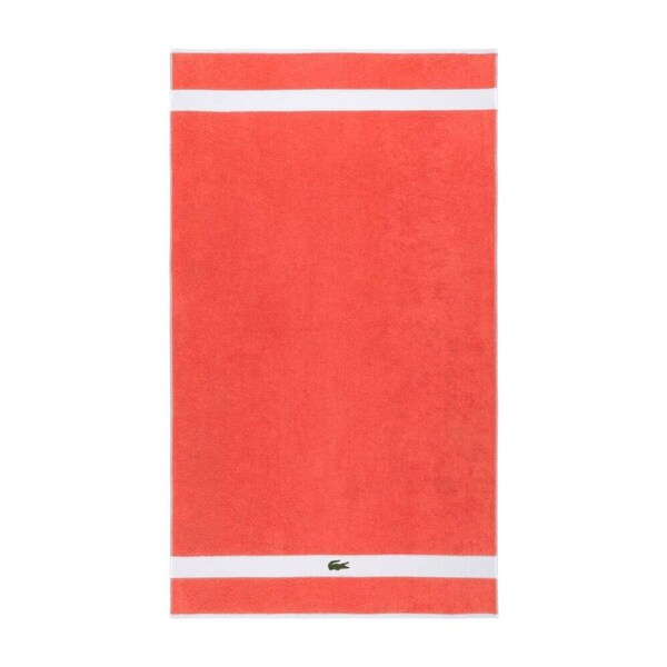 Lacoste L Casual Bath Sheet Absorbent 100% Cotton 450gsm 90x150cm Red