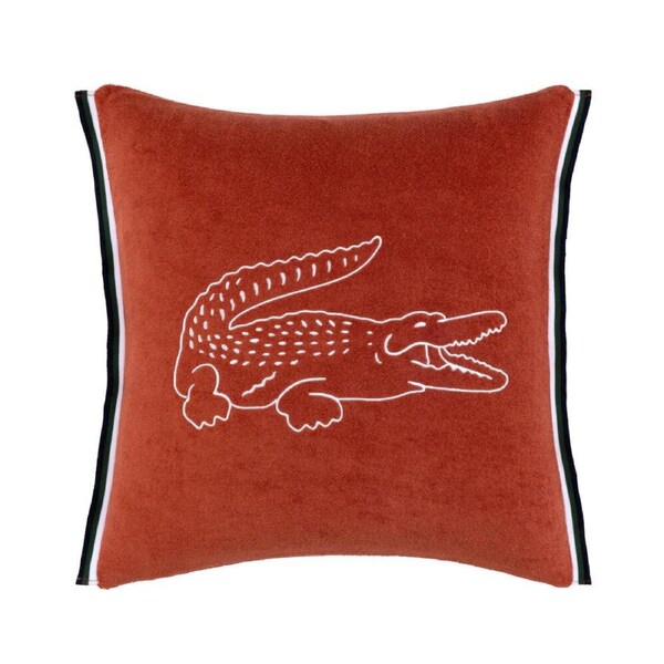 Lacoste L Break Throw Pillow Cushion Cover 100% Cotton 45x45cm Red