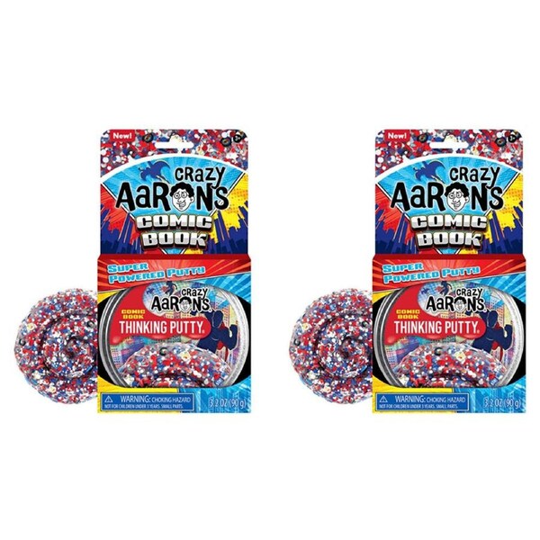 2PK Crazy Aarons Thinking Putty Trendsetters Comic Book Fidget Kids Toy 3y+