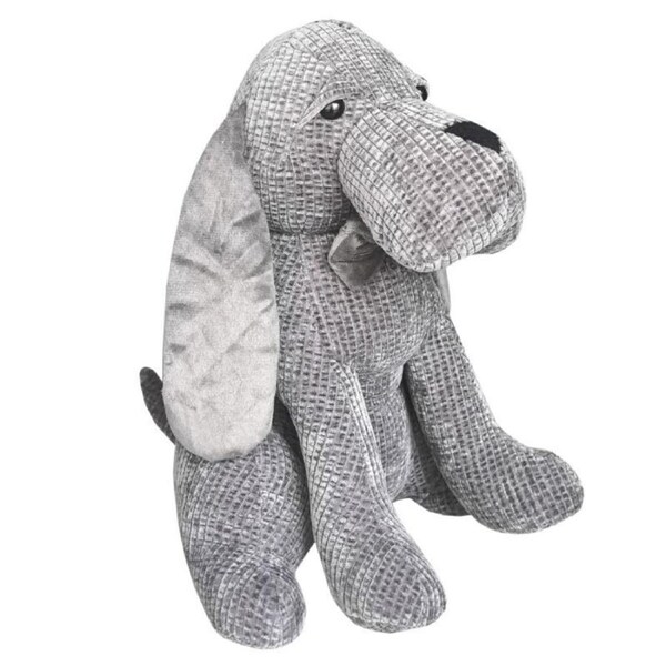 Willow & Silk Grey Fabric Long-Eared Dog Door Stopper
