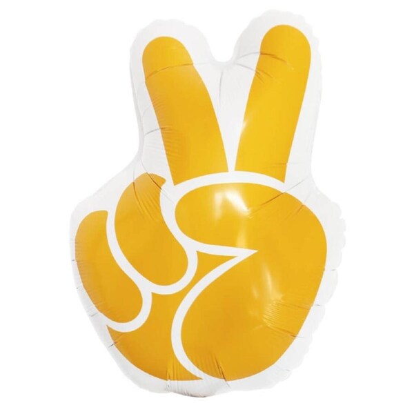 Jumbo Gold Peace Hand Sign Foil Balloon
