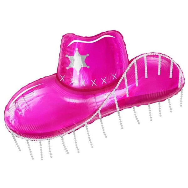 Jumbo Hot Pink Cowgirl Hat Foil Balloon