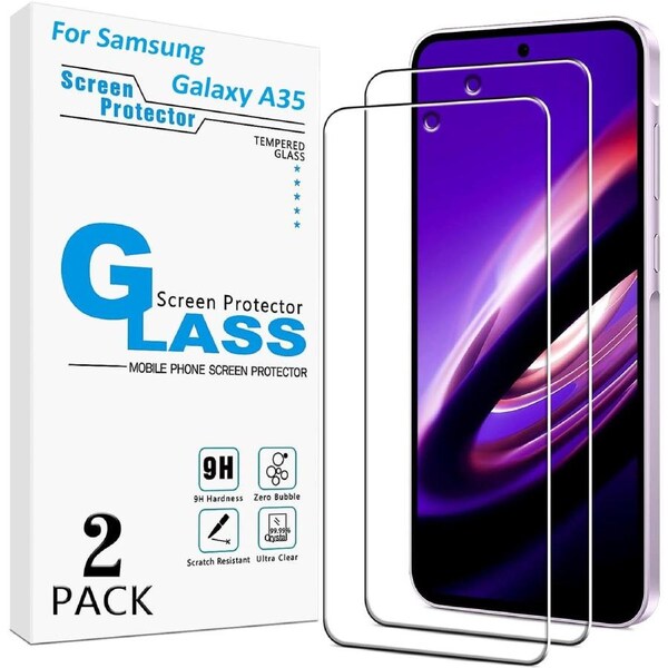 [2 Pack] Screen Protector for Samsung Galaxy A35 Tempered Glass, Fingerprint Compatible (6.6")