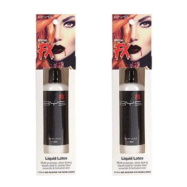 2PK BYS Special FX 115ml Clear Liquid Latex Costume Makeup Quick Drying