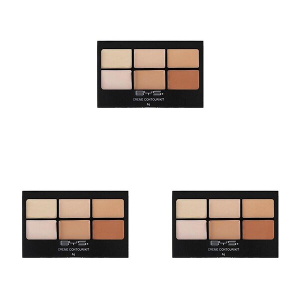 3PK BYS Creme Contour Is Key Creamy Palette 6g Highlight Makeup w/ 6 Shades