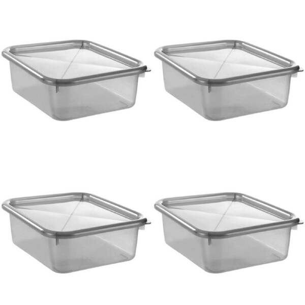4PK Boxsweden 10L Storage Container 35.5cm Home Organiser w/ Lid Holder Assorted