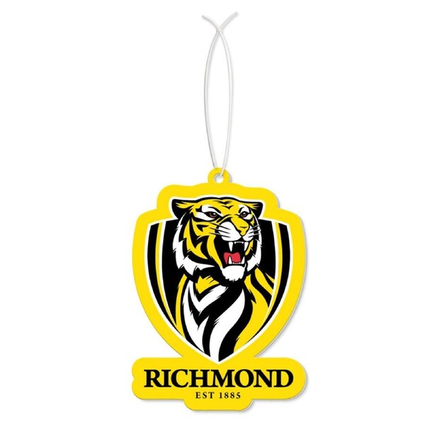 Richmond Tigers AFL Aussie Rules Scented Slim Scented Scented Slim Air Freshener with Elastic Hanger
