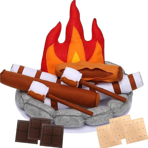 Kids Camping Toys Plush Toy Campfire,dramatic Play Toys For Preschool,sensory Play Camping Toy Set With Plush Felt Fake Sets