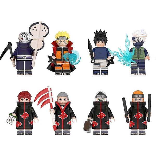 8pcs/set Naruto Model Cartoon Action Figure Easy Operate Home Building Block Toy